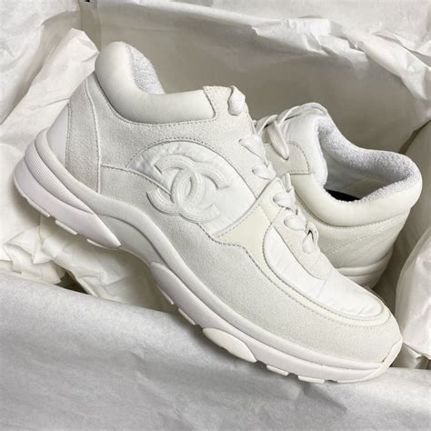 triple white chanel trainers|Chanel sneaker black and white.